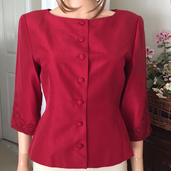 Talbots pure silk blouse jacket - Picture 3 of 13